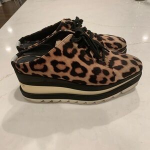 Stella McCartney Sneak-elyse leopard platform wedge sneaker mule
